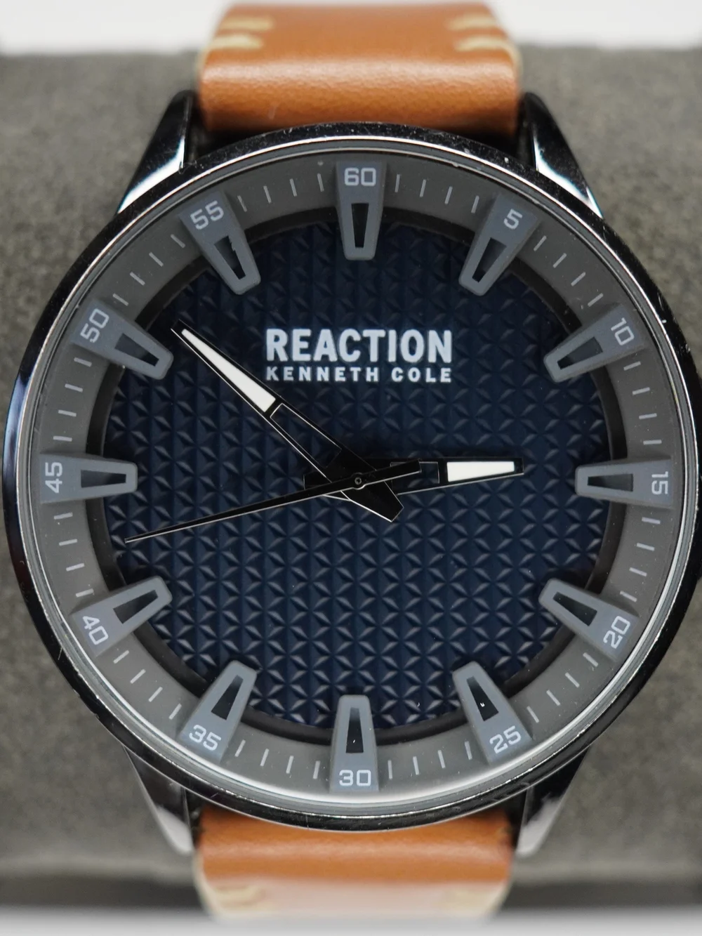 Reaction Kenneth Cole GA21878 Quartz Blue Dial Black Case Men's Analog Watch